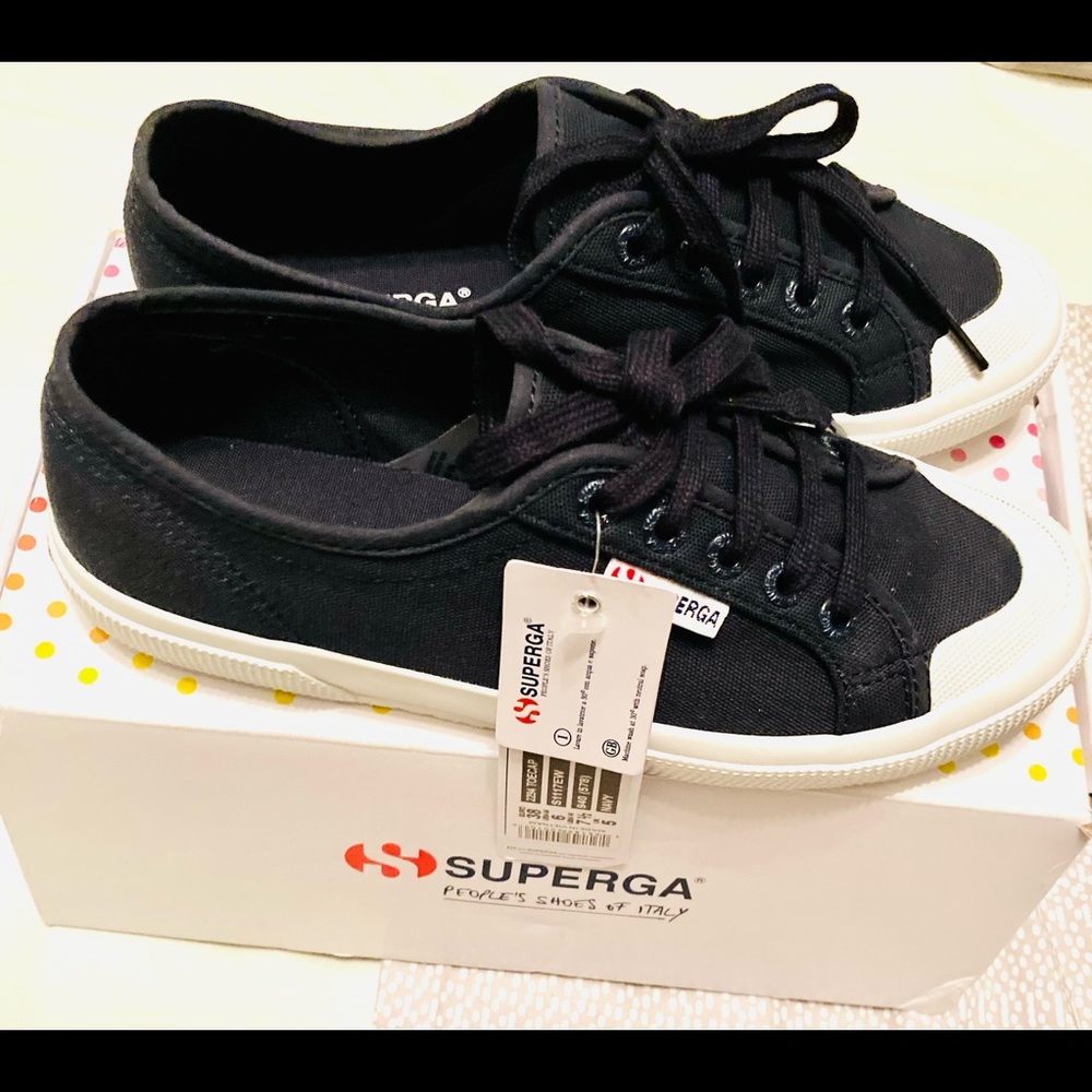 Superga 2294 Toe-Cap Navy Sneakers - Picture 2 of 13